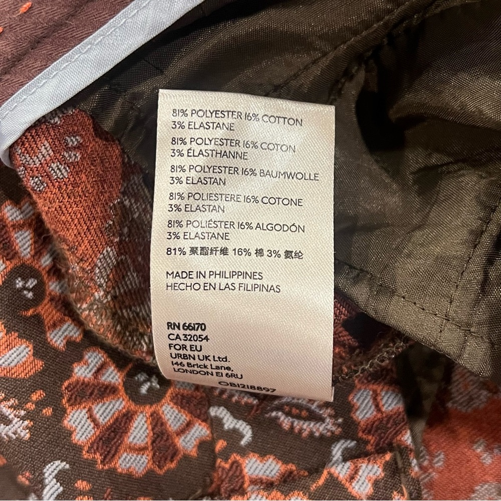 Anthropologie The Essential Slim Floral Jacquard Ankle Length Pant 10 Brown - Picture 11 of 16